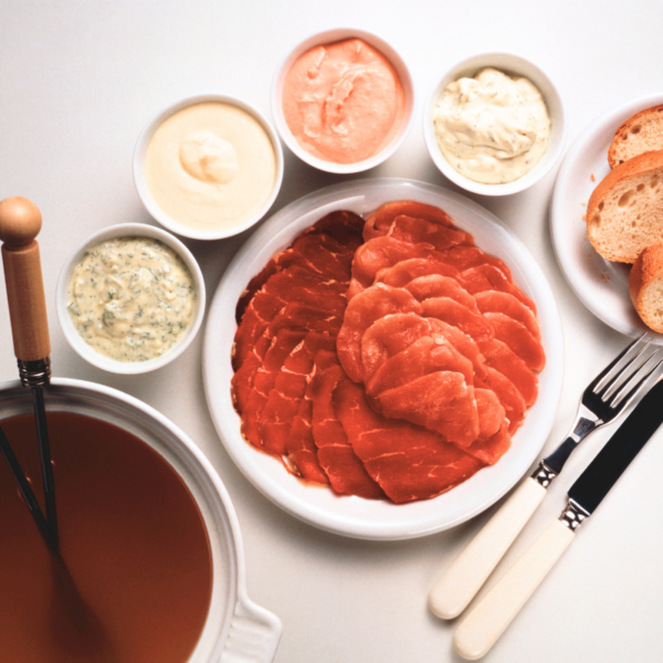 Viande à fondue de boeuf.